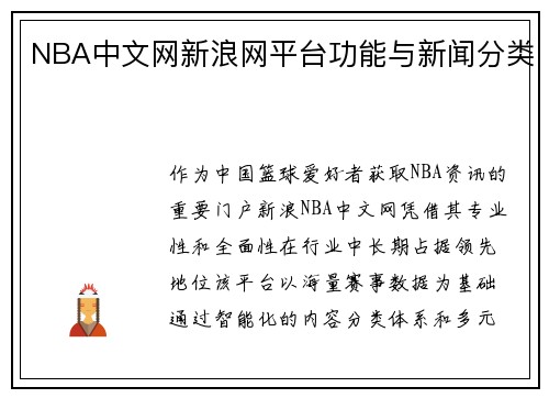 NBA中文网新浪网平台功能与新闻分类